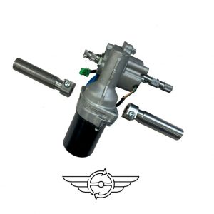 Motor above steering shaft pointing left (LD-BL)