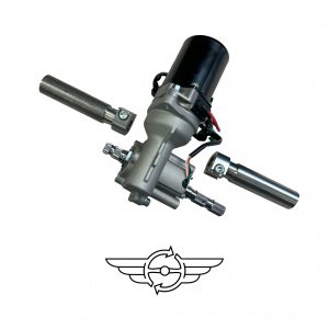 Motor above steering shaft pointing right (LD-BR)
